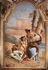 Giovanni Battista Tiepolo Canvas Paintings - Angelica Carving Medoro's Name on a Tree